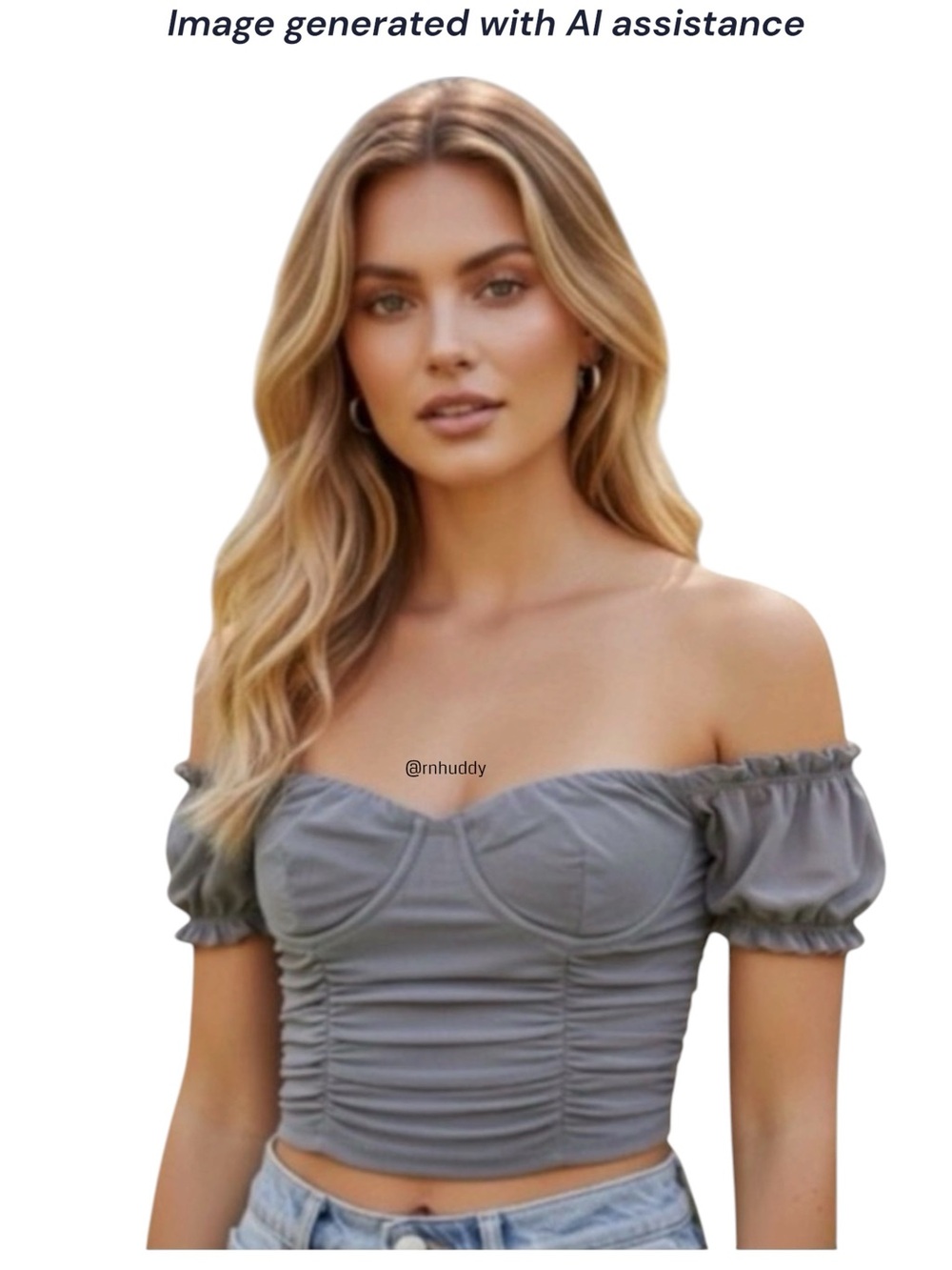 Tic Toc S grey ruched mesh bustier top
